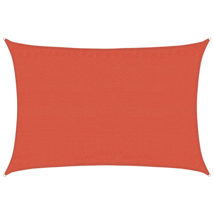 solsejl 3,5x4,5 m rektangulær 160 g/m² HDPE terrakottafarvet
