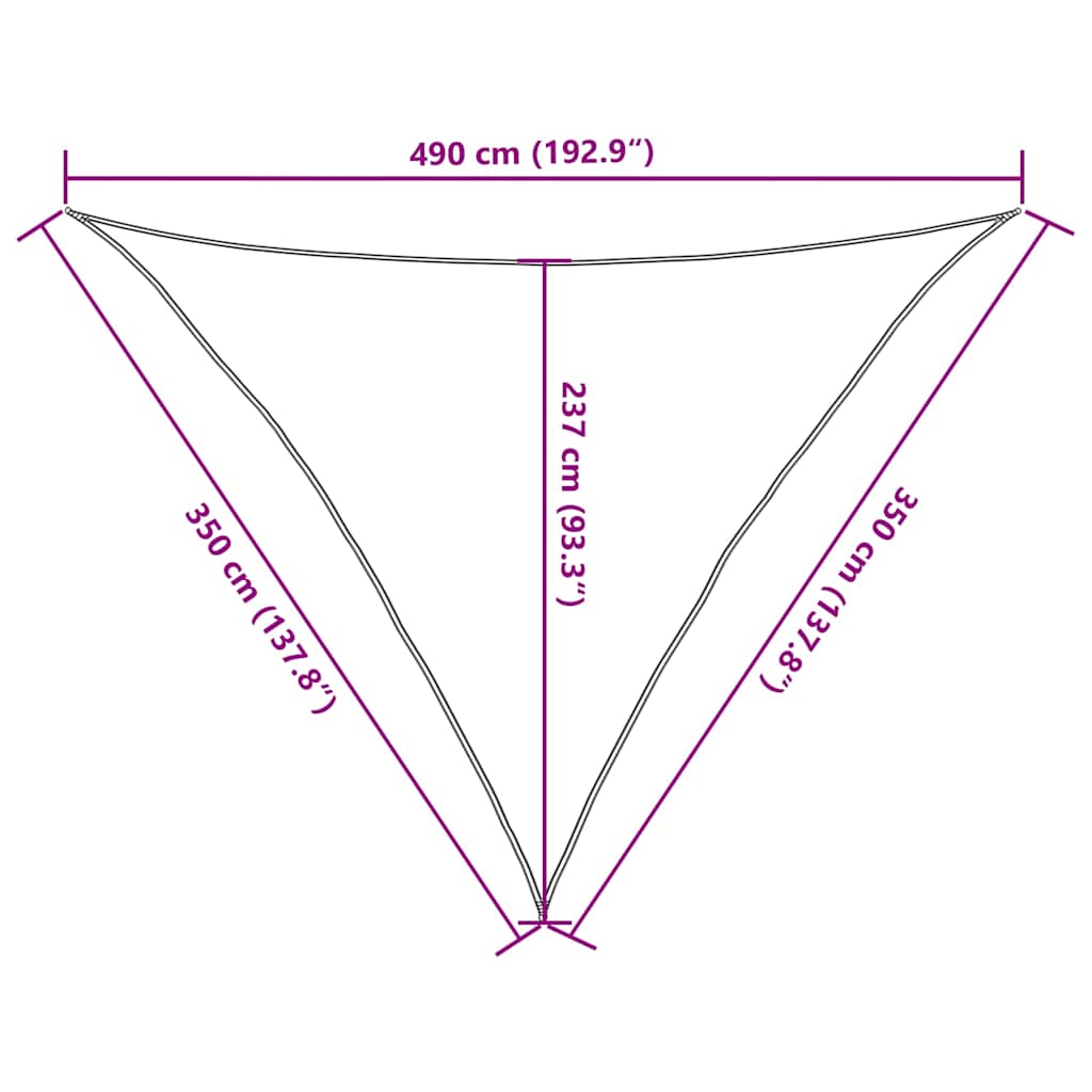 solsejl 3,5x3,5x4,9 m 160 g/m² HDPE terrakotta