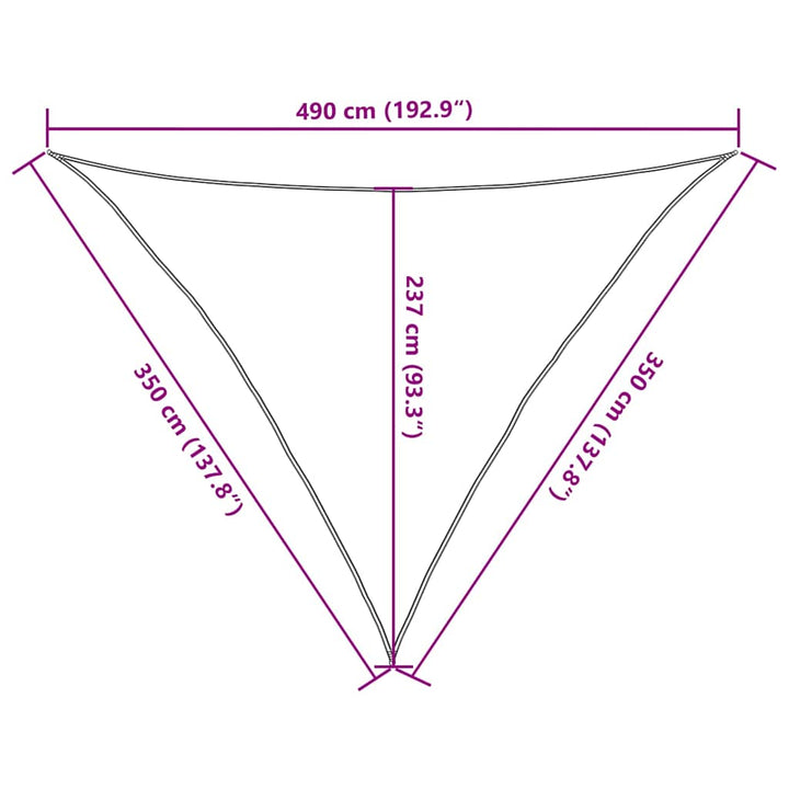 solsejl 3,5x3,5x4,9 m 160 g/m² HDPE terrakotta