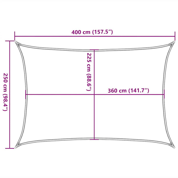 solsejl 2,5x4 cm 160 g/m² HDPE gråbrun
