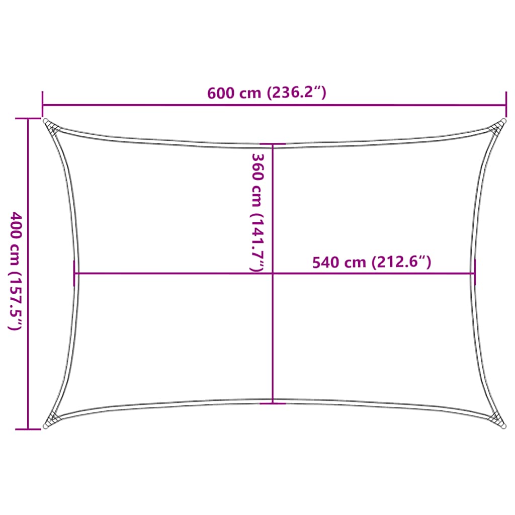 solsejl 160 g/m² 4x6 m HDPE gråbrun