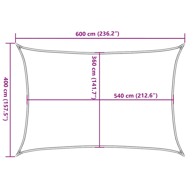 solsejl 160 g/m² 4x6 m HDPE gråbrun