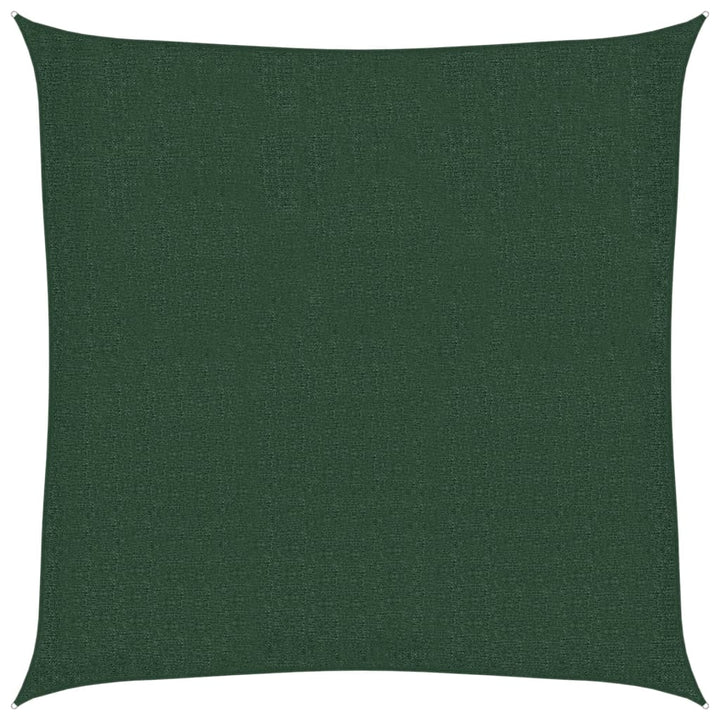solsejl 3,6x3,6 m 160 g/m² HDPE mørkegrøn