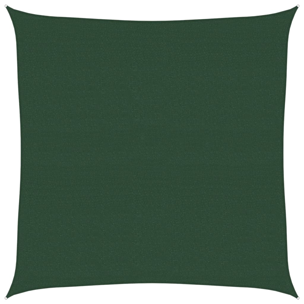 solsejl 4,5x4,5 m 160 g/m² HDPE mørkegrøn