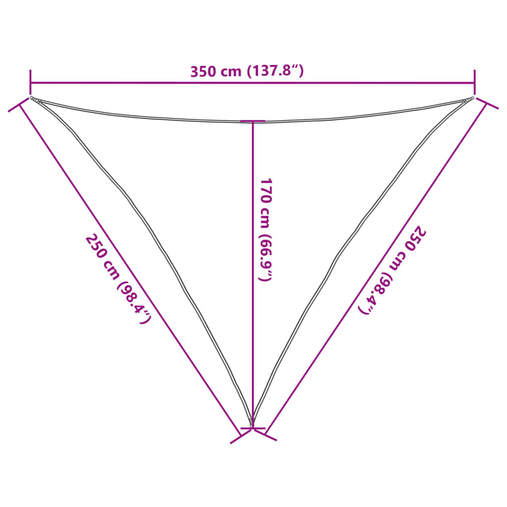 solsejl 2,5x2,5x3,5 m 160 g/m² HDPE mørkegrøn