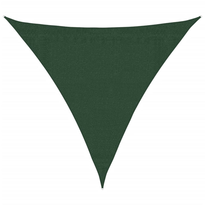 solsejl 3,6x3,6x3,6 m 160 g/m² HDPE mørkegrøn