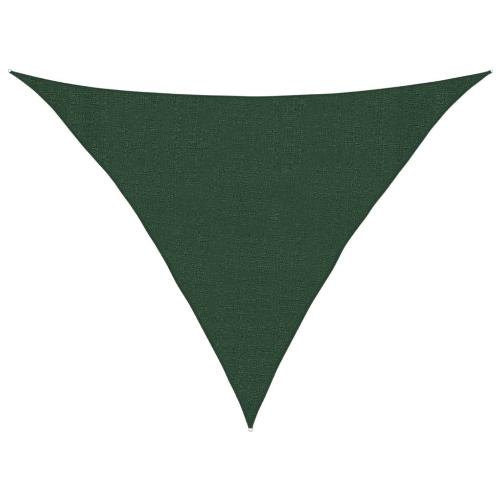 solsejl 3x3x4,2 m 160 g/m² HDPE mørkegrøn