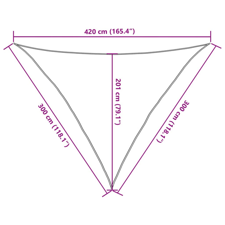 solsejl 3x3x4,2 m 160 g/m² HDPE mørkegrøn