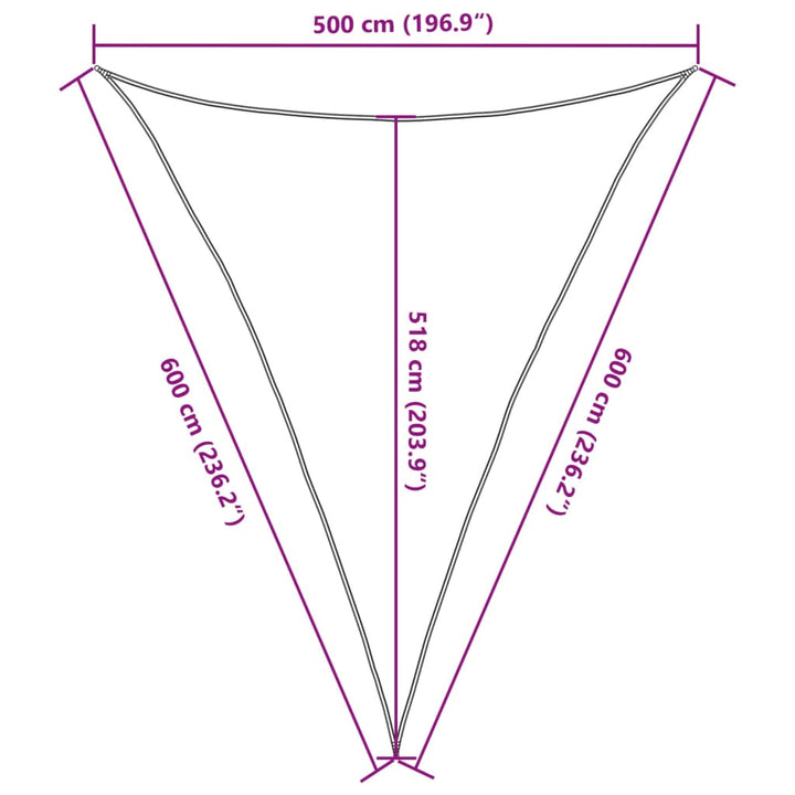 solsejl 5x6x6 m 160 g/m² HDPE mørkegrøn