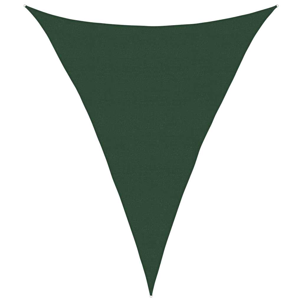 solsejl 5x7x7 m 160 g/m² HDPE mørkegrøn