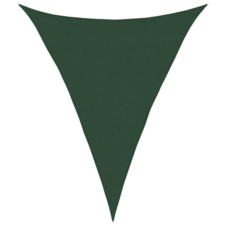 solsejl 5x7x7 m 160 g/m² HDPE mørkegrøn