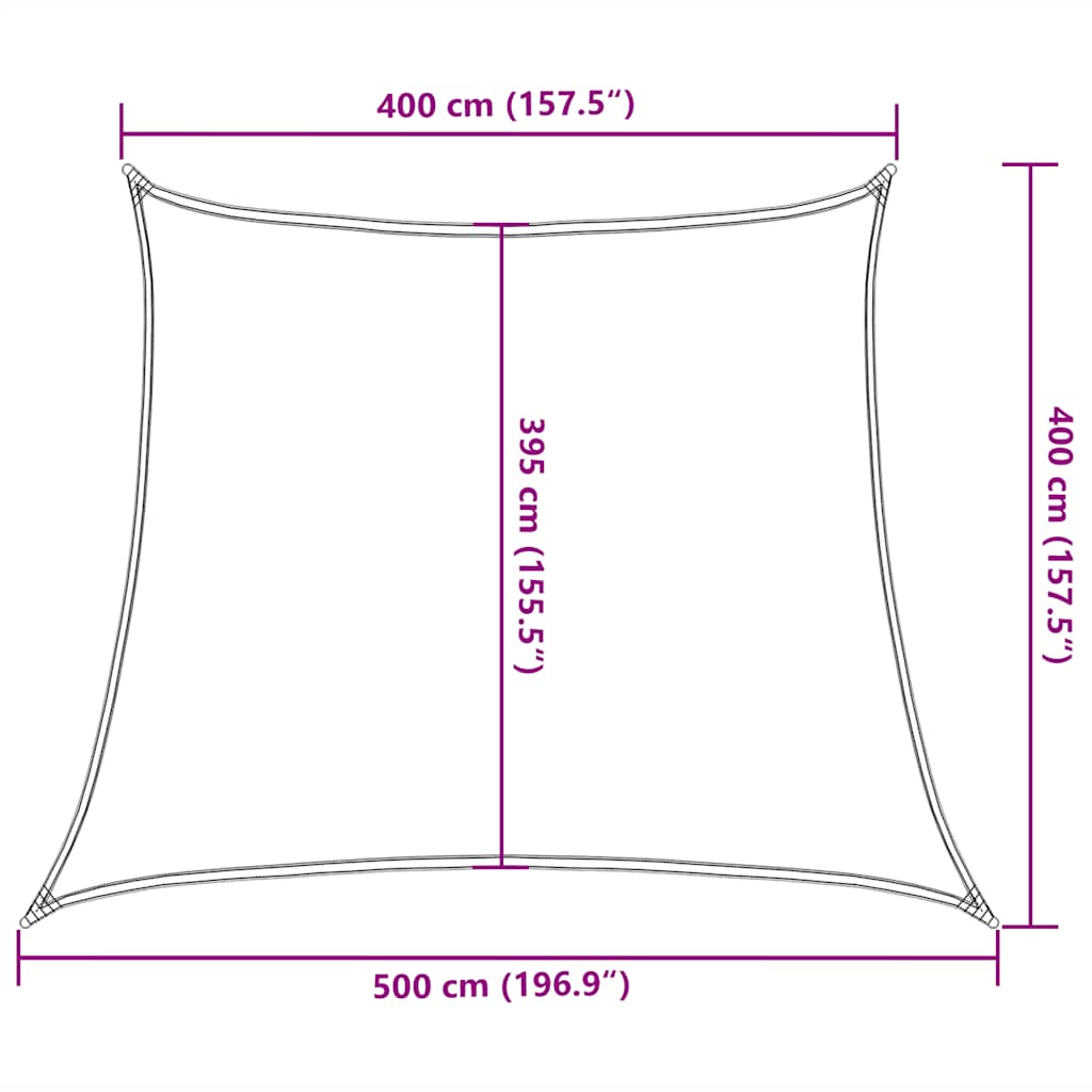 solsejl 4/5x4 m 160 g/m² trapezformet HDPE blå