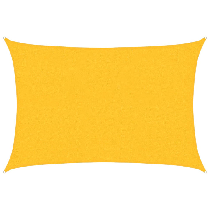solsejl 2x2,5 m 160 g/m² rektangulær HDPE gul