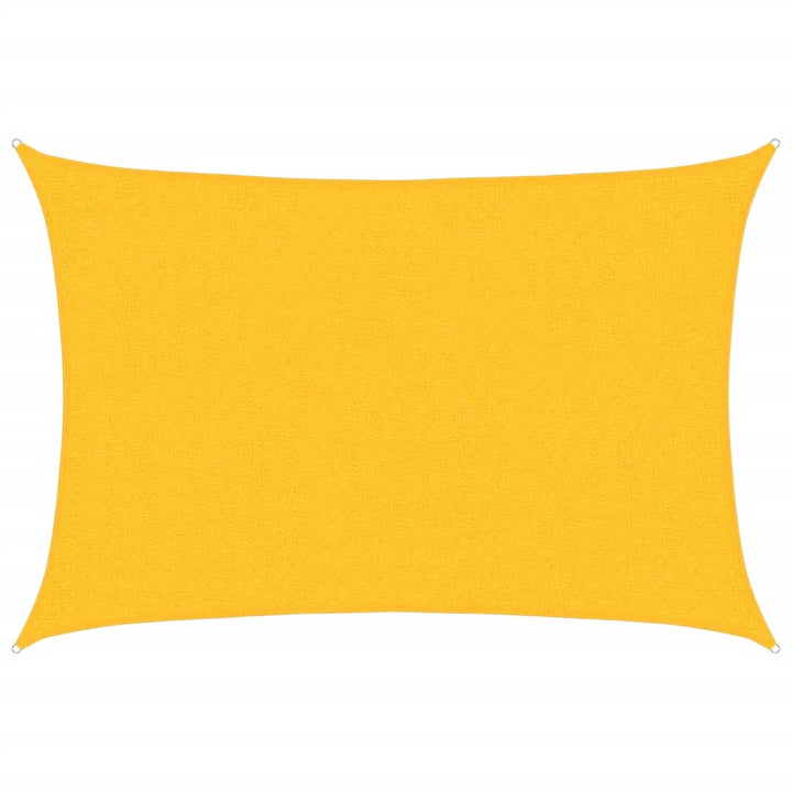 solsejl 2x3 m 160 g/m² rektangulær HDPE gul