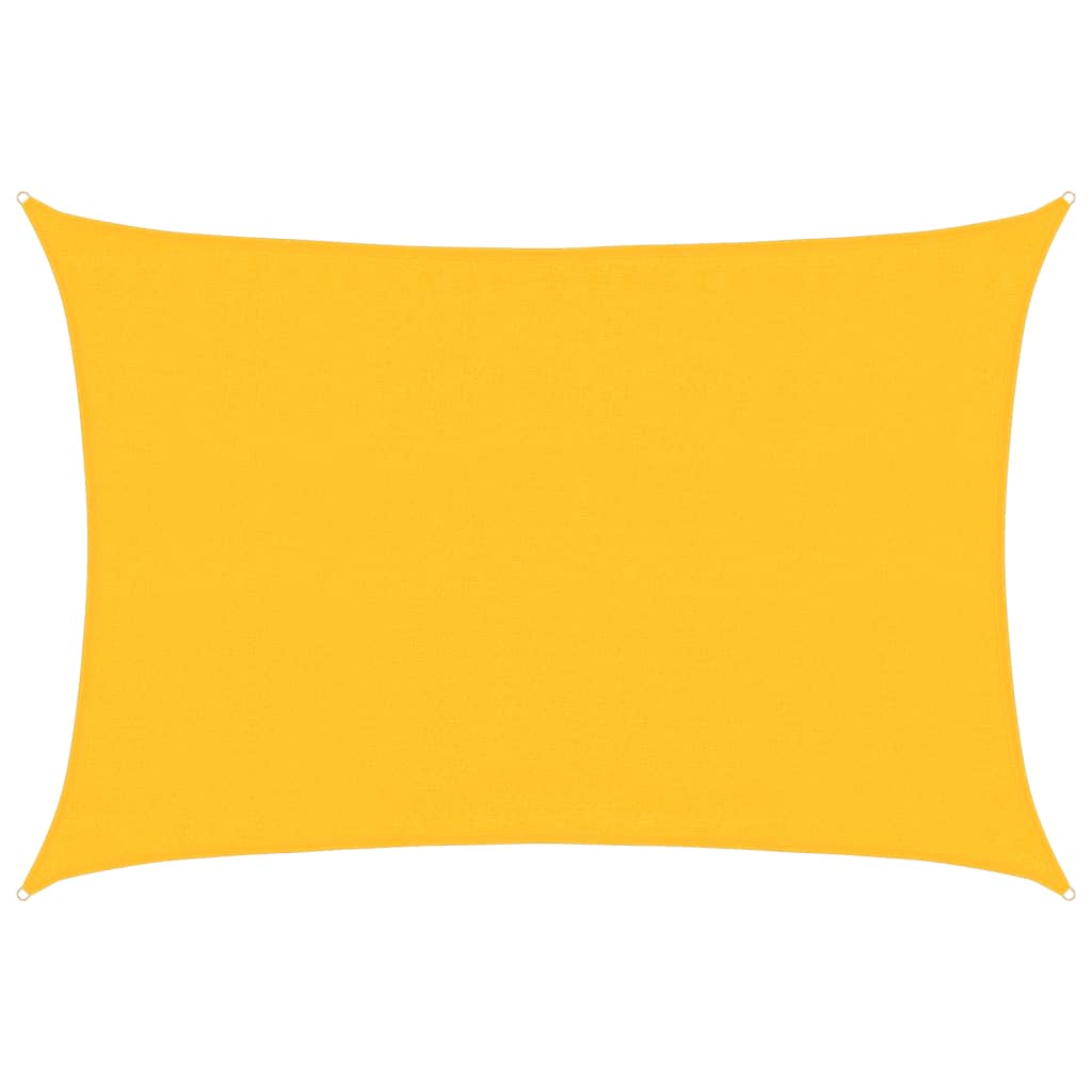 solsejl 3,5x4,5 m 160 g/m² rektangulær HDPE gul
