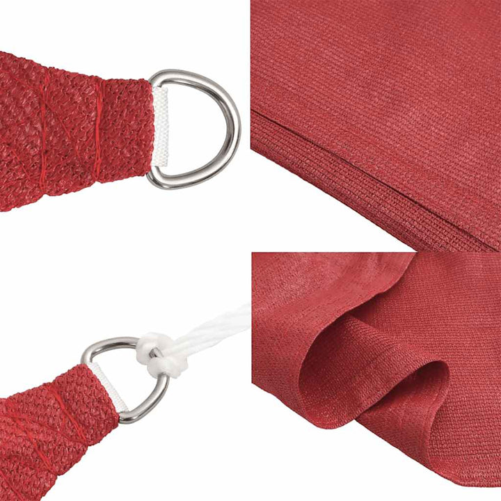 solsejl 160 g/m² 4x5 m HDPE rød