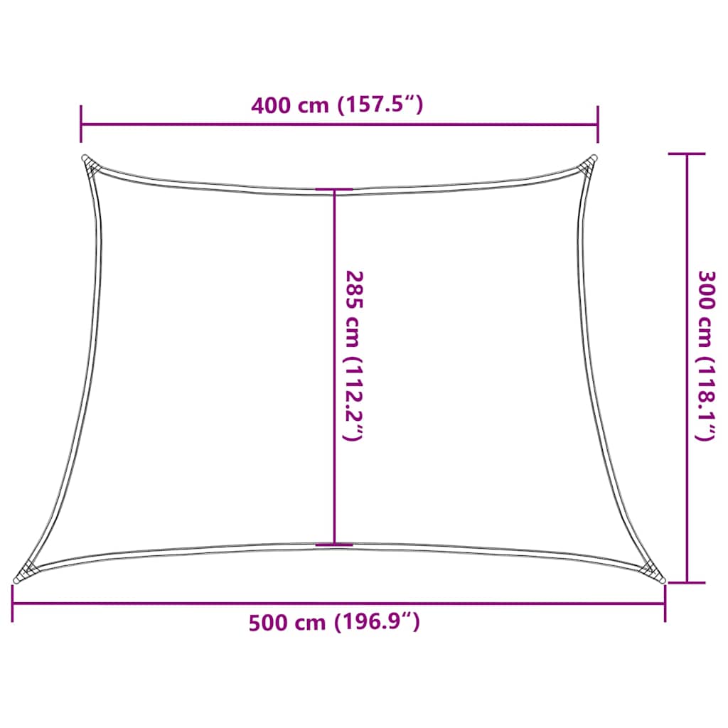solsejl 160 g/m² 4/5x3 m HDPE rød