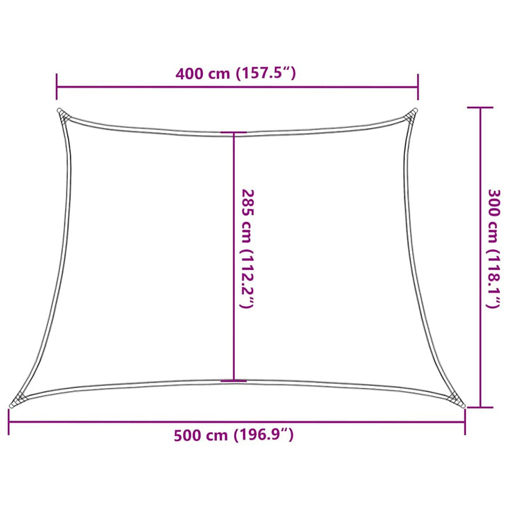 solsejl 160 g/m² 4/5x3 m HDPE rød