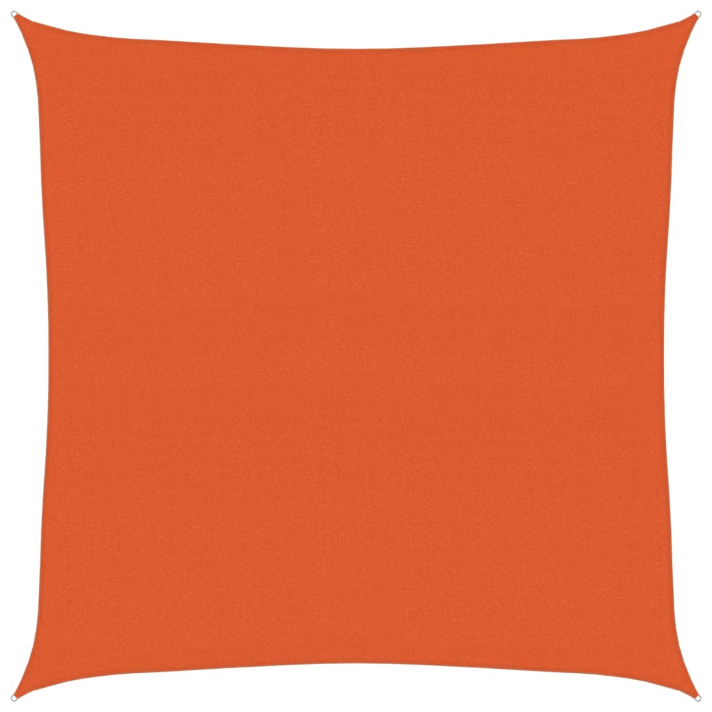 solsejl 4x4 m 160 g/m² firkantet HDPE orange