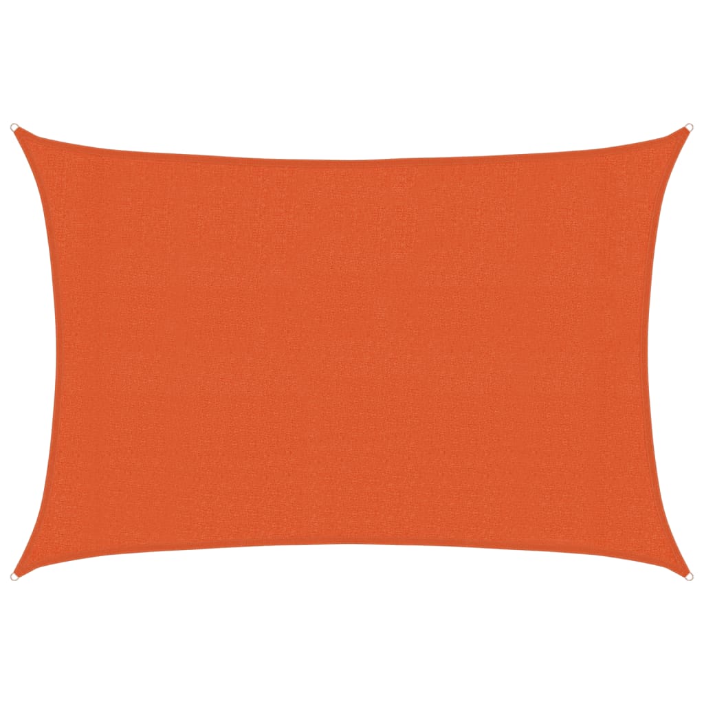 solsejl 3x5 m 160 g/m² HDPE rektangulær orange