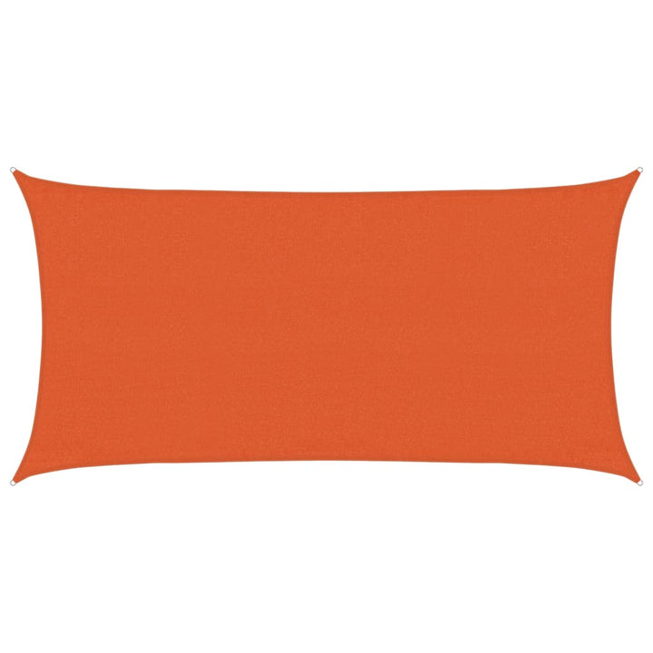solsejl 3x6 m 160 g/m² HDPE rektangulær orange