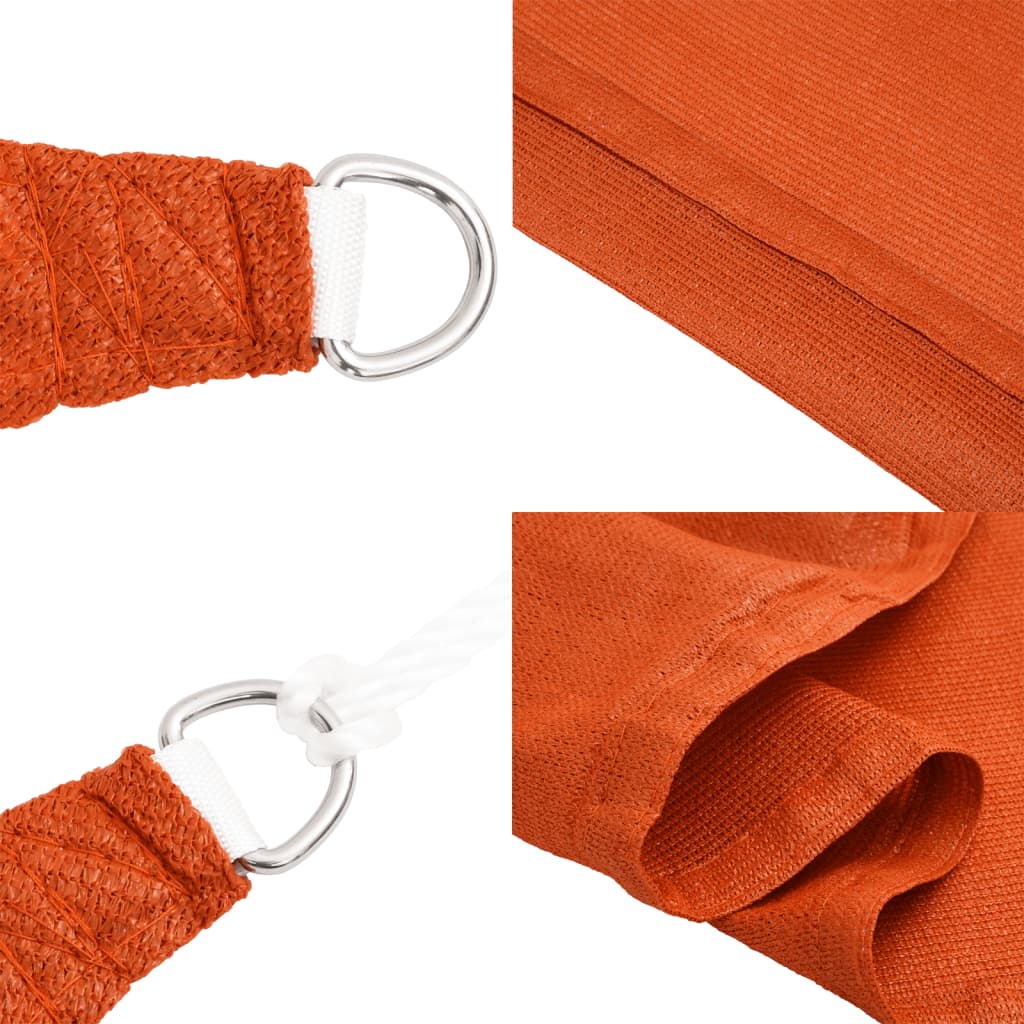solsejl 3x6 m 160 g/m² HDPE rektangulær orange
