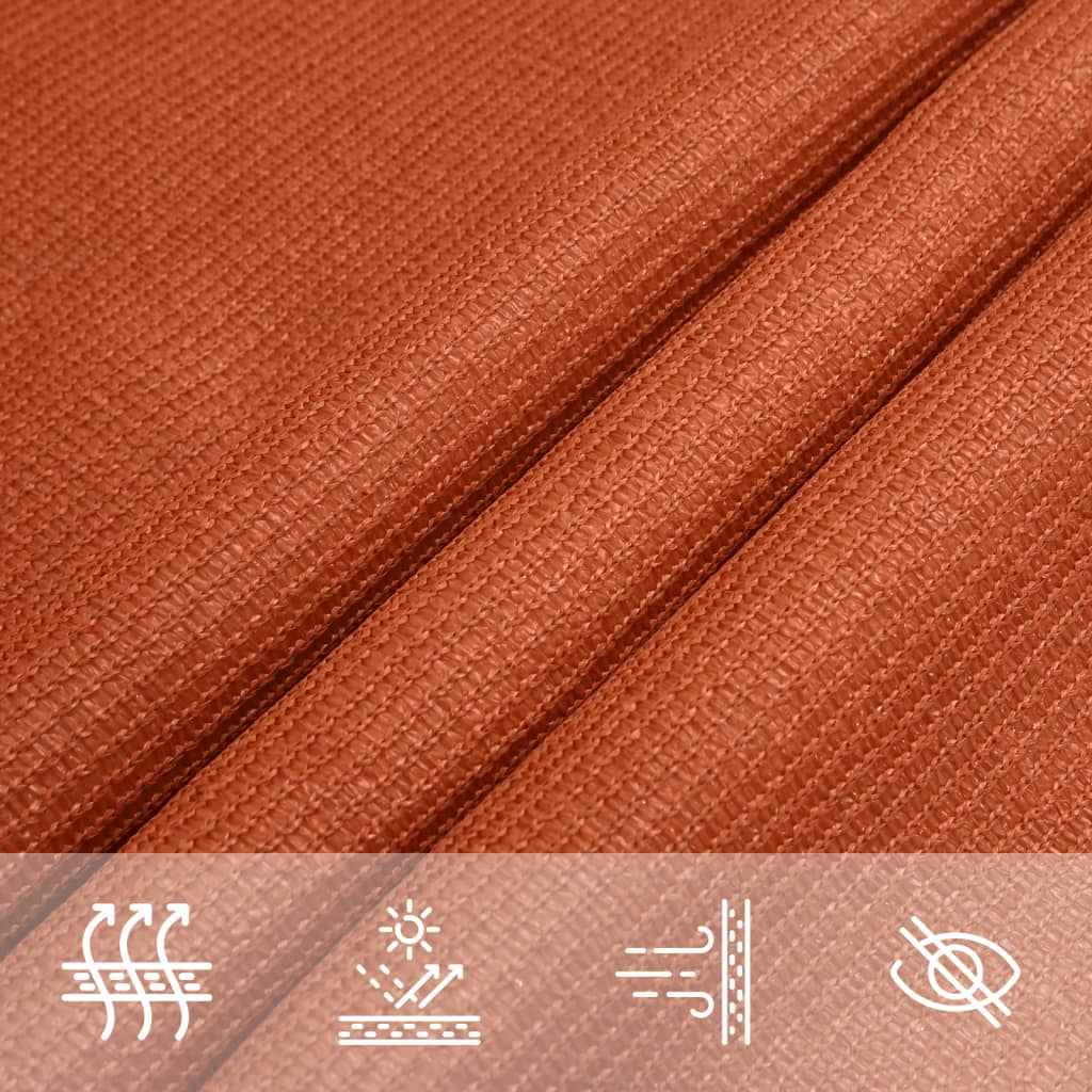 solsejl 160 g/m² 3,5x5 m HDPE orange