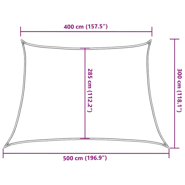 solsejl 4/5x3 m 160 g/m² trapezformet HDPE orange