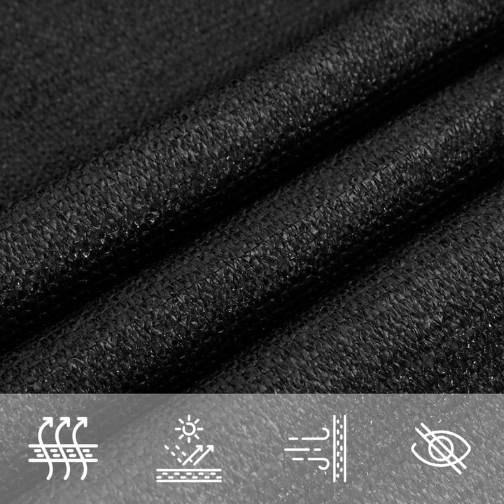 solsejl 4x4 m 160 g/m² HDPE sort