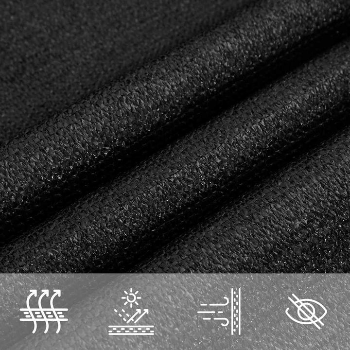 solsejl 2,5x3 m 160 g/m² HDPE sort