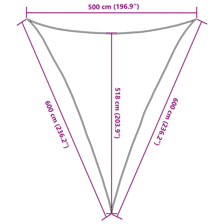 solsejl 5x6x6 cm HDPE 160 g/m² sort