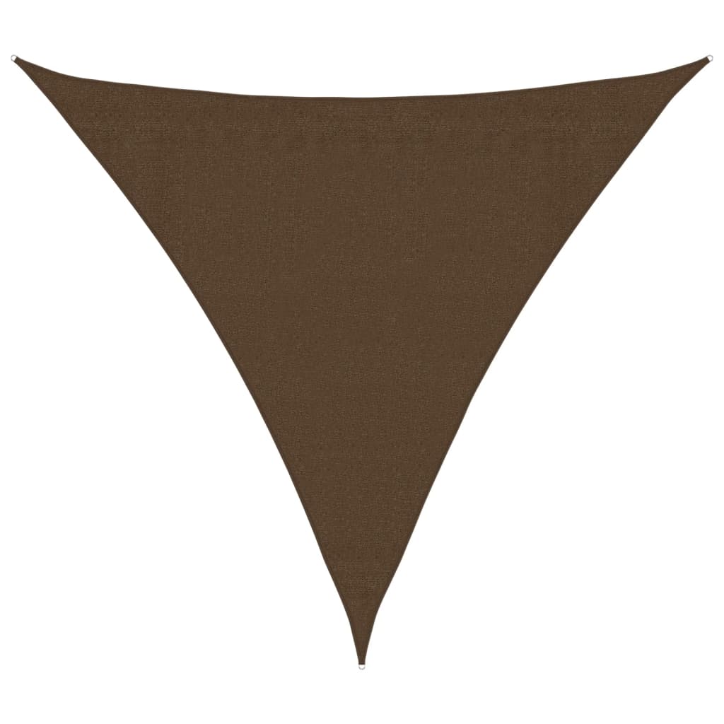 solsejl 160 g/m² 3,6x3,6x3,6 m HDPE brun