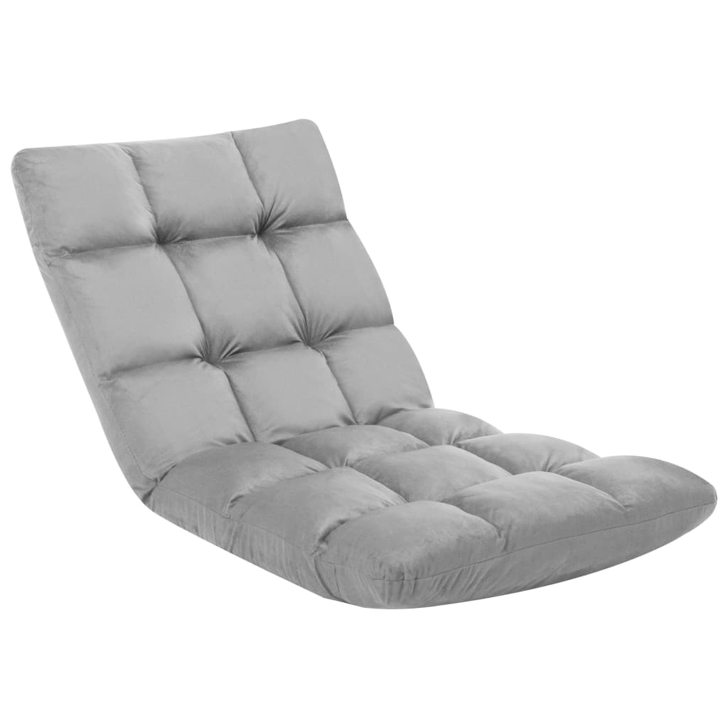 foldbar gulvstol mikrofiber lysegrå