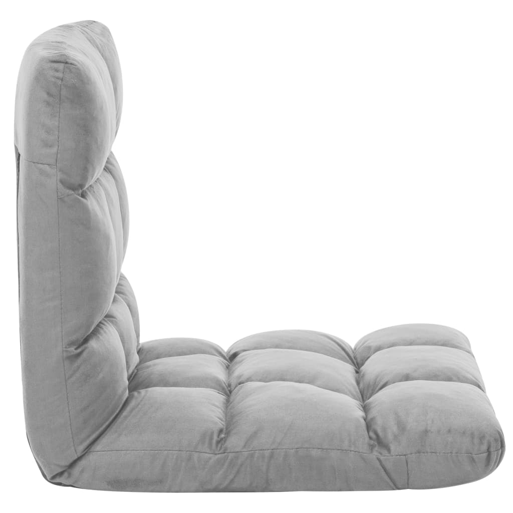 foldbar gulvstol mikrofiber lysegrå