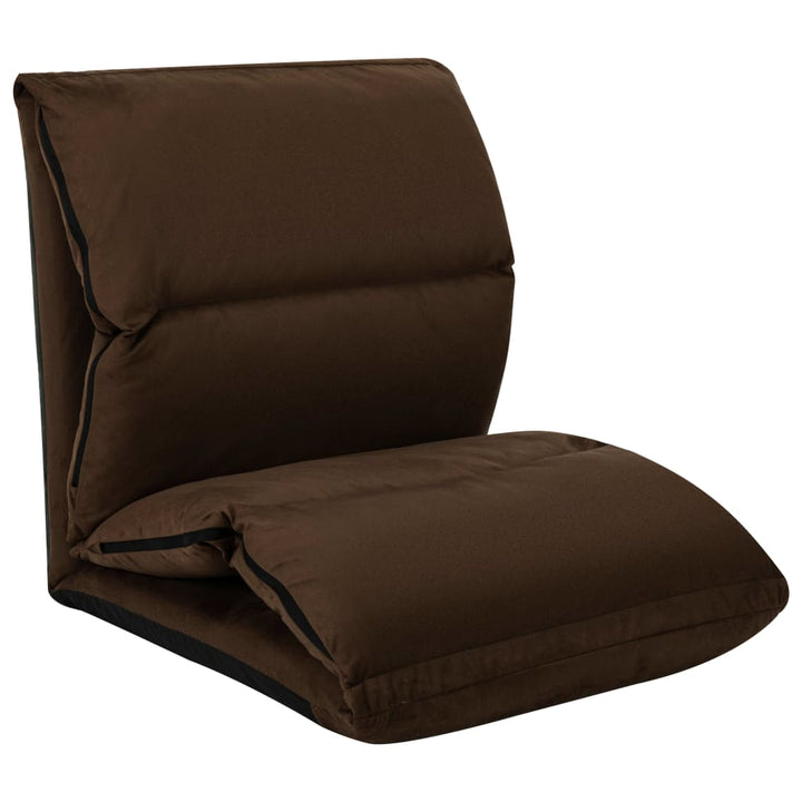 foldbar gulvstol mikrofiber brun
