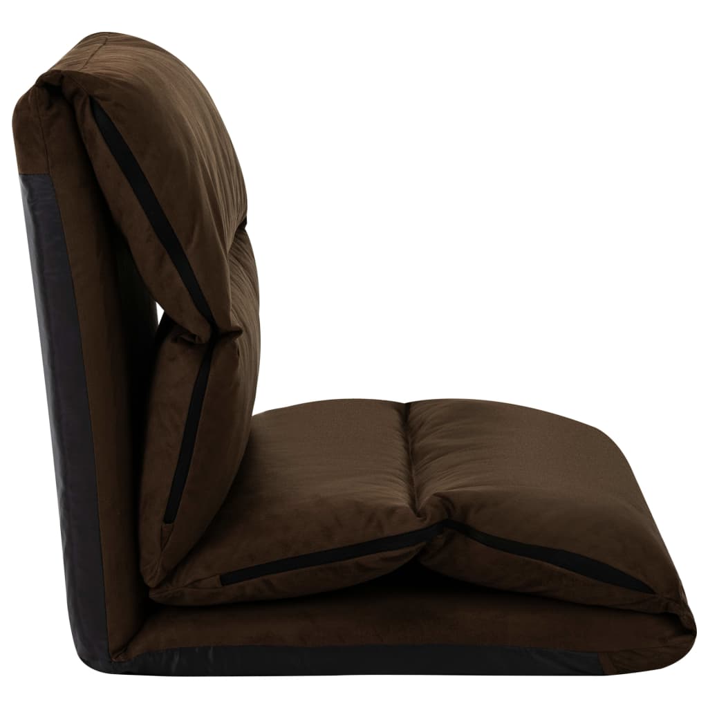 foldbar gulvstol mikrofiber brun