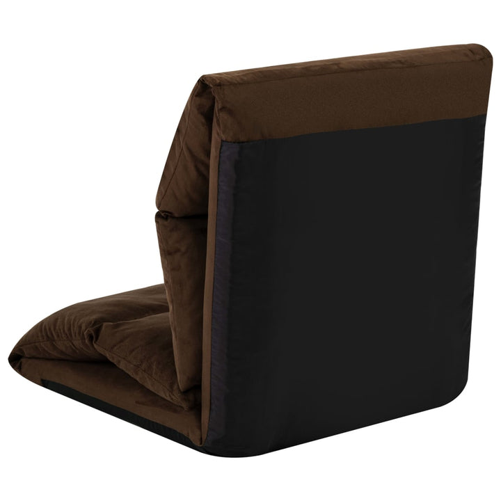 foldbar gulvstol mikrofiber brun
