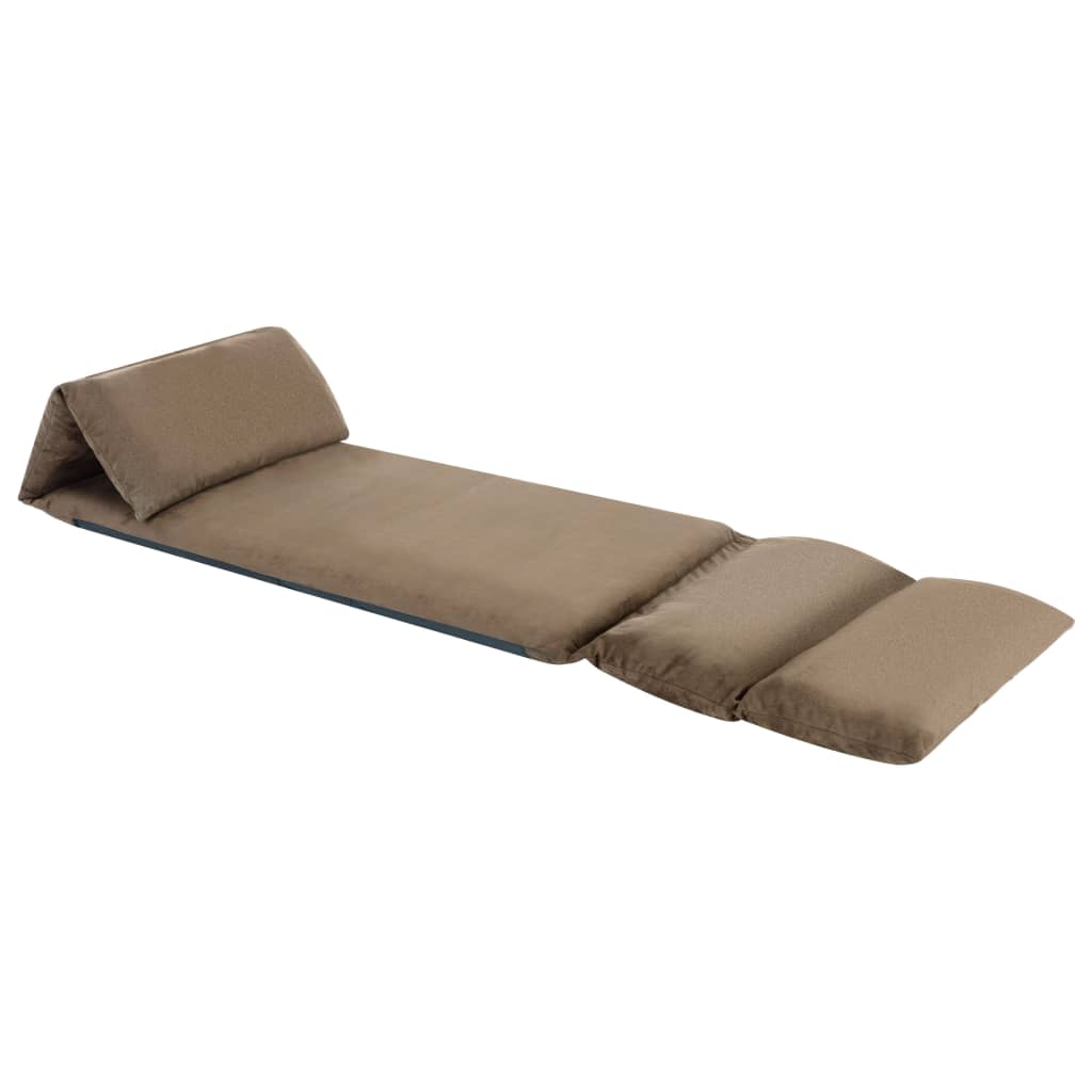 foldbar gulvstol mikrofiber gråbrun