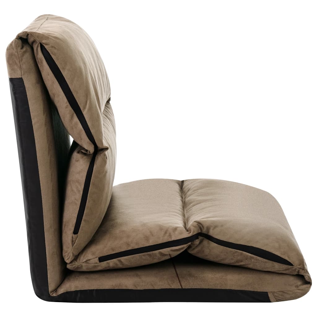 foldbar gulvstol mikrofiber gråbrun