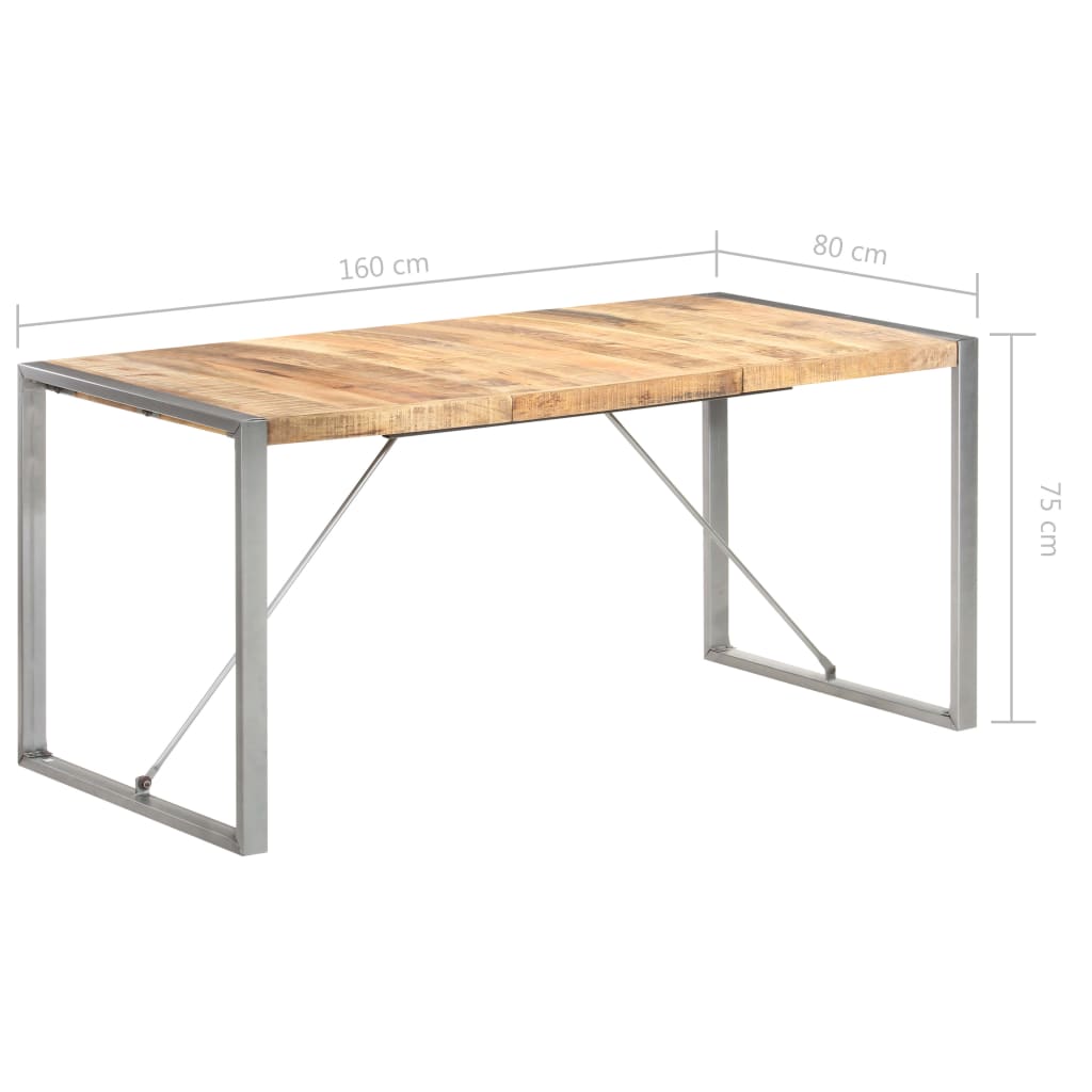 spisebord 160x80x75 cm massivt ru mangotræ