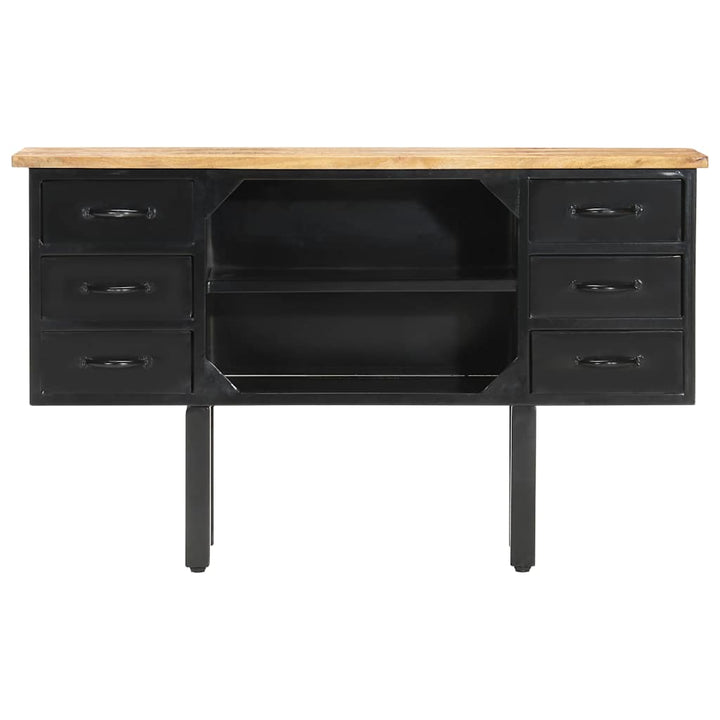 skænk 110x30x65 cm massivt ru mangotræ og stål