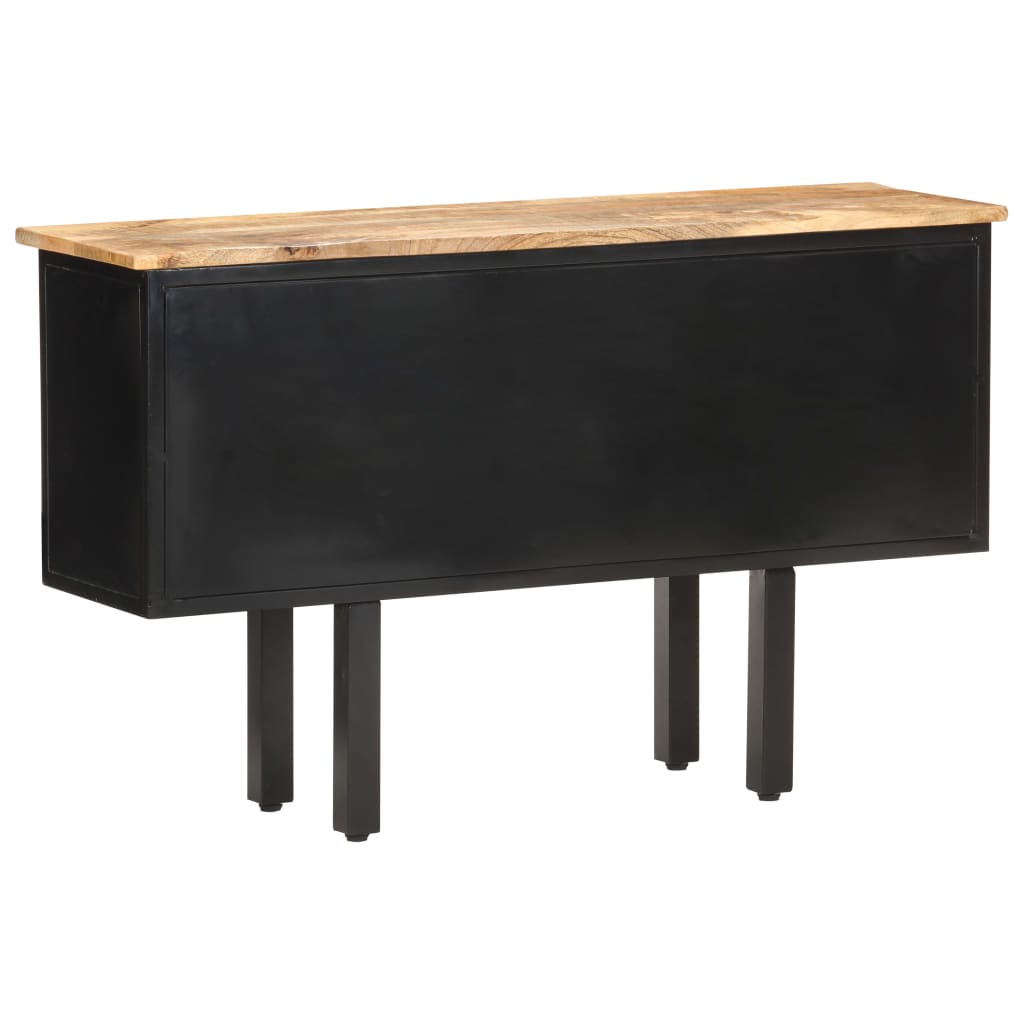 skænk 110x30x65 cm massivt ru mangotræ og stål