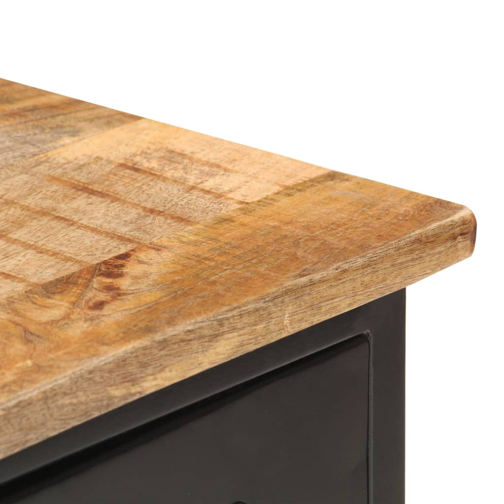skænk 110x30x65 cm massivt ru mangotræ og stål
