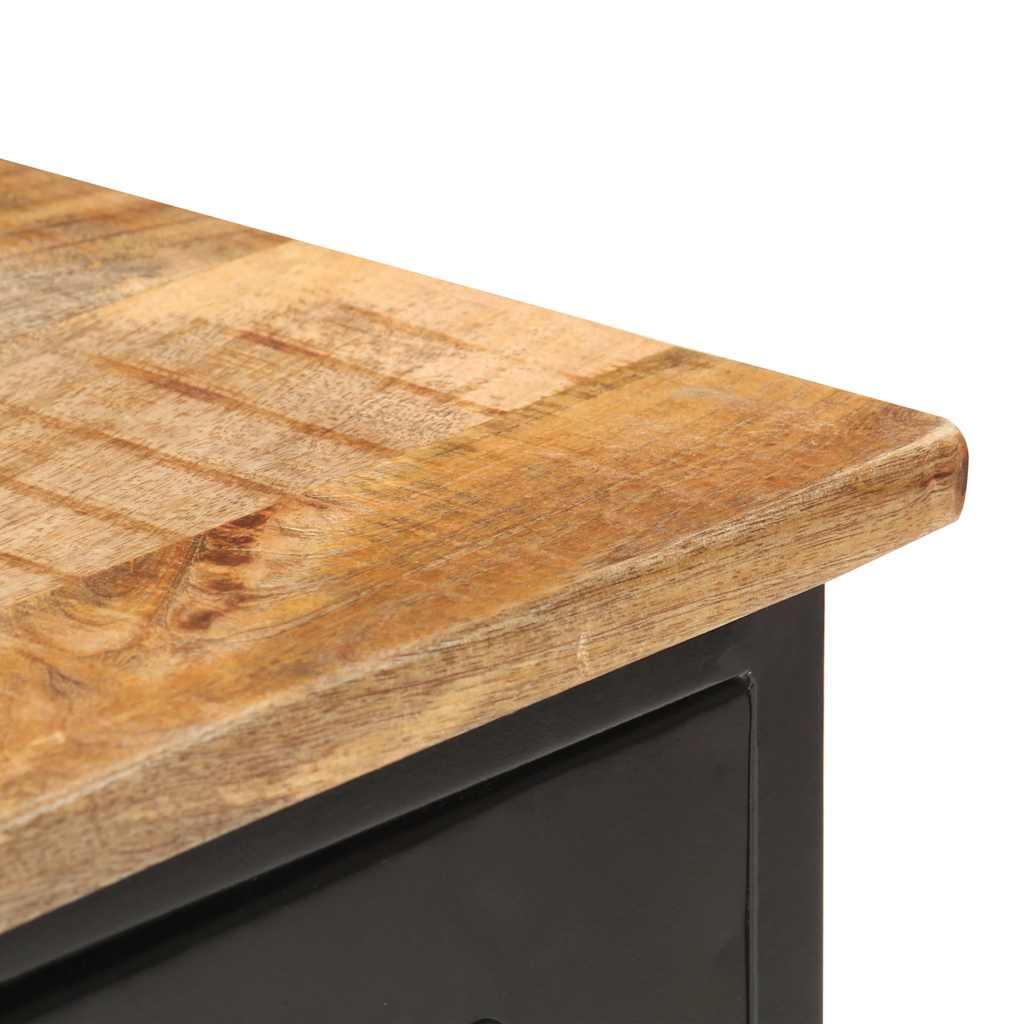 skænk 110x30x65 cm massivt ru mangotræ og stål