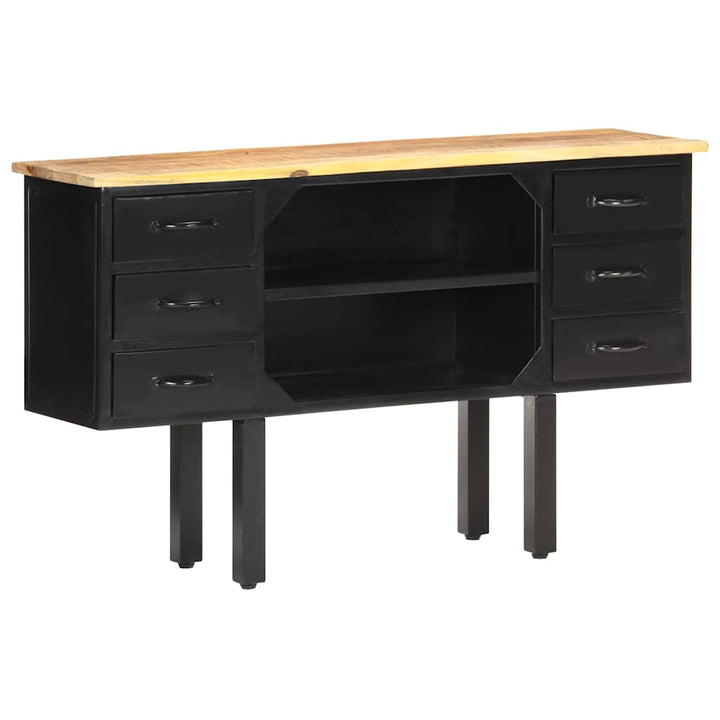 skænk 110x30x65 cm massivt ru mangotræ og stål