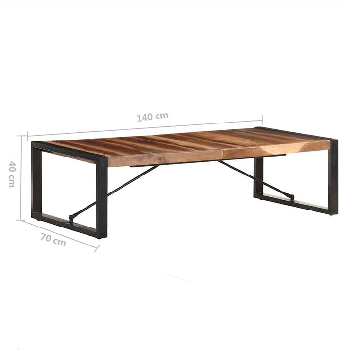 sofabord 140x70x40 cm massivt træ