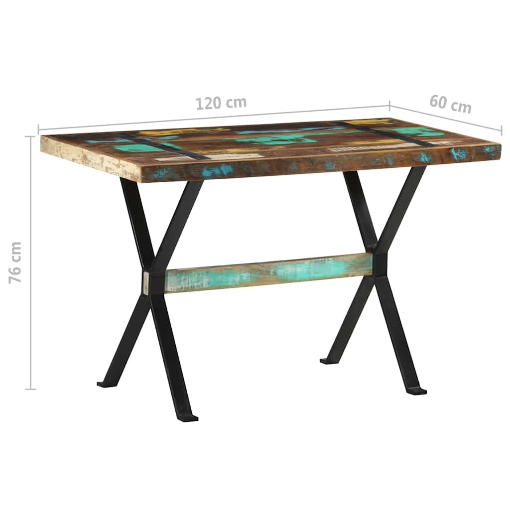 spisebord 120x60x76 cm massivt genbrugstræ