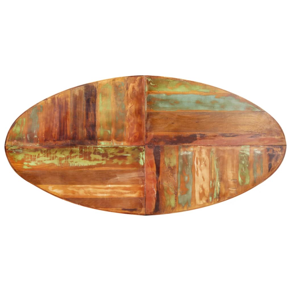 spisebord 200x100x75 cm ovalt massivt genbrugstræ