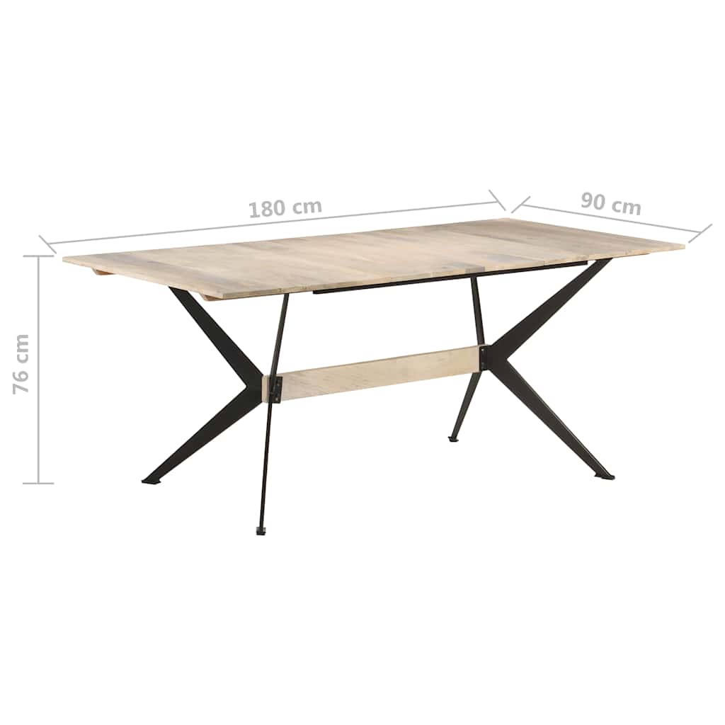 spisebord 180x90x76 cm massivt mangotræ