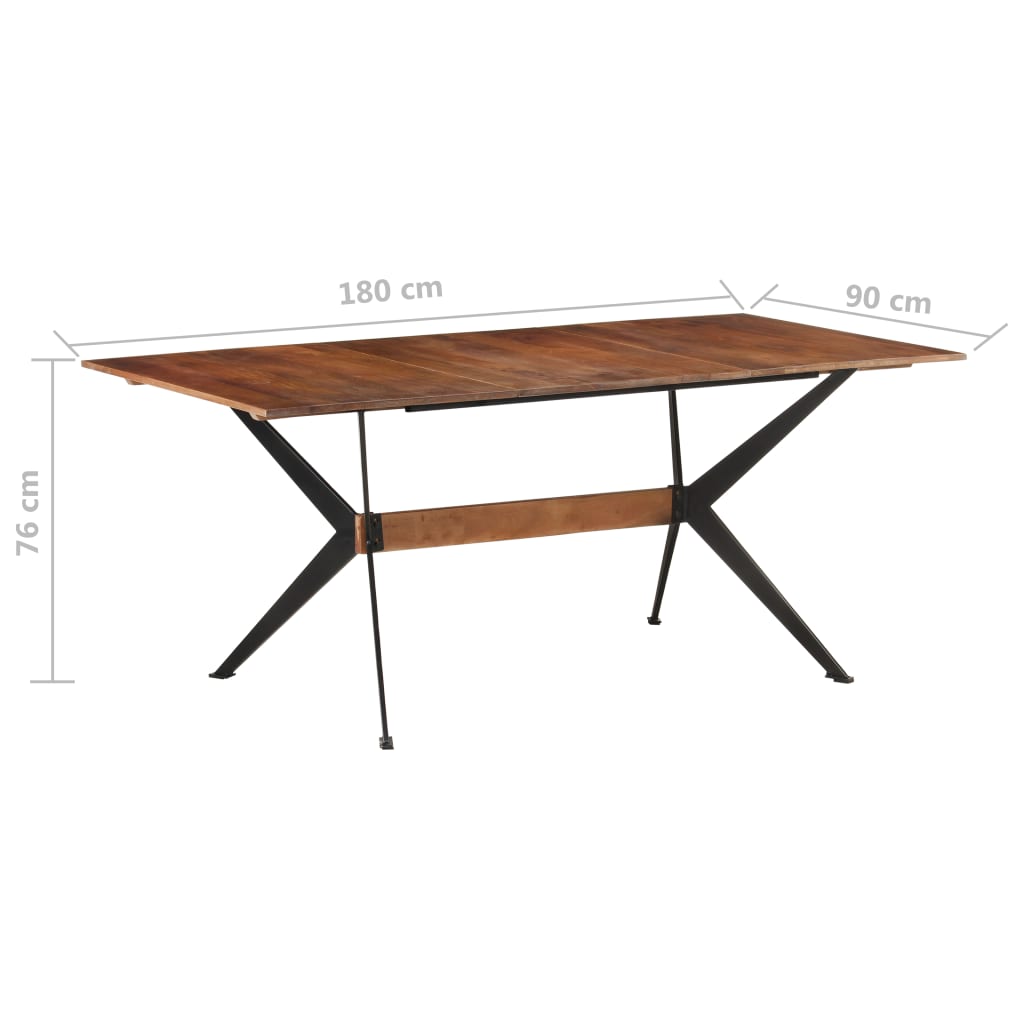 spisebord 180x90x76 cm massivt mangotræ